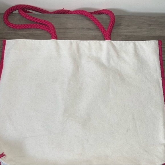 Lancôme Glitter Rose Canvas Tote Bag - never used NEW - Picture 2 of 3